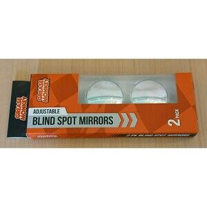 Grease Monkey Round Adjustable Blind Spot Car Mirrors 2 Pack 360 Degree Rotation